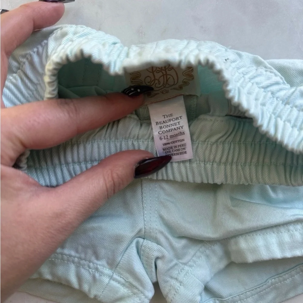 The Beaufort Bonnet Company Soft Aqua Kids Shorts - Picture 3 of 3